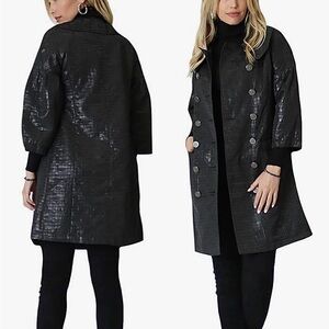 Vertigo Paris Amelia metallic cropped sleeve trench jacket